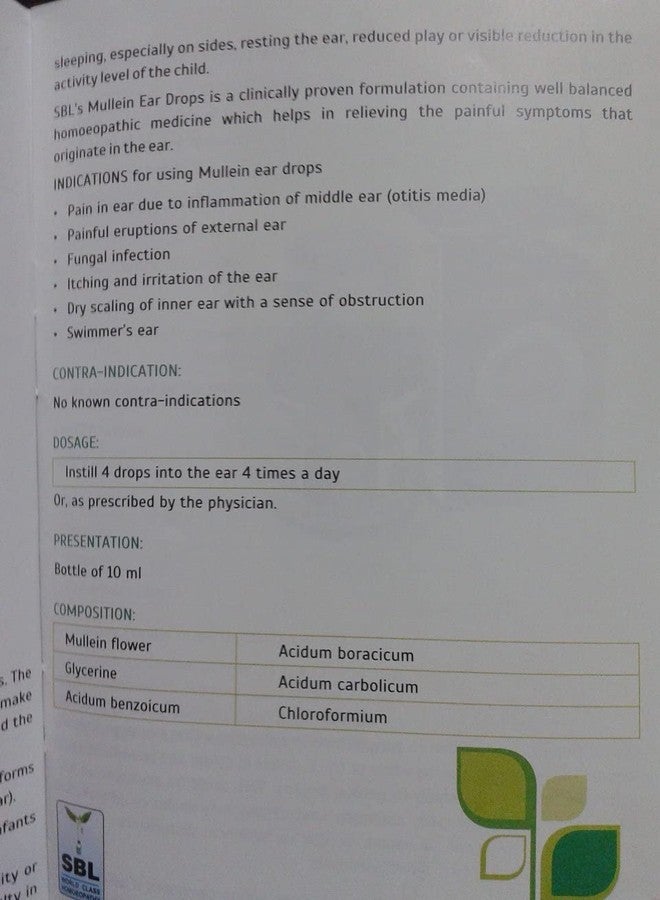 إس بي إل قطرات الأذن إس بي إل مولين لعلاج التهابات الأذن وآلام الأذن - Image 3